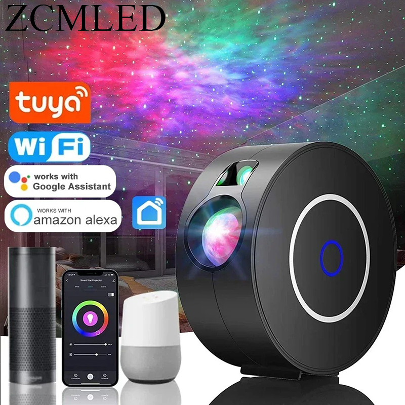 Sunset Lamp Projection - Tuya-Inteligente Aurora Galaxy Starry Sky Projetor,