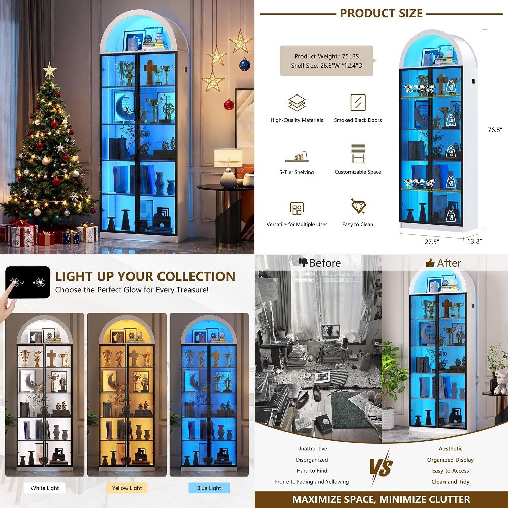 Lighting & Home Decor Studio Photos - Armário Expositor com Portas e Prateleiras