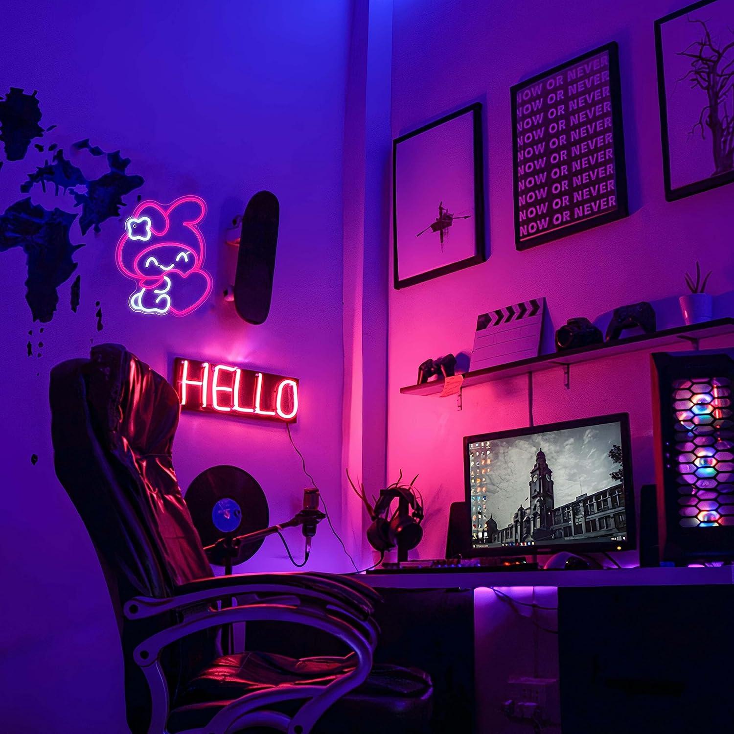 Luz Neon de Anime, Luzes LED J - Lighting Decor Living Room avaliação e preço