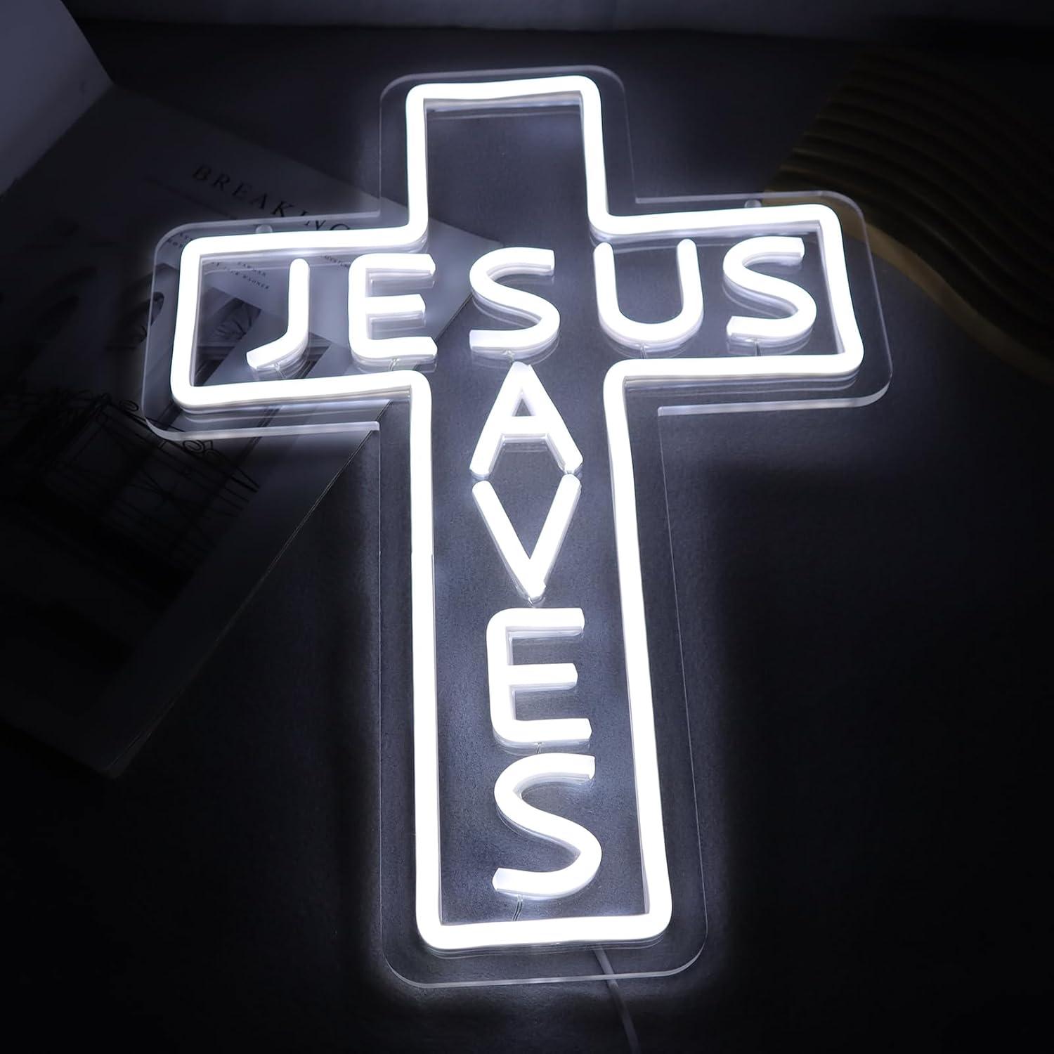 Letreiros Neon Jesus Salva Cru - Lighting Decor Living Room avaliação e preço
