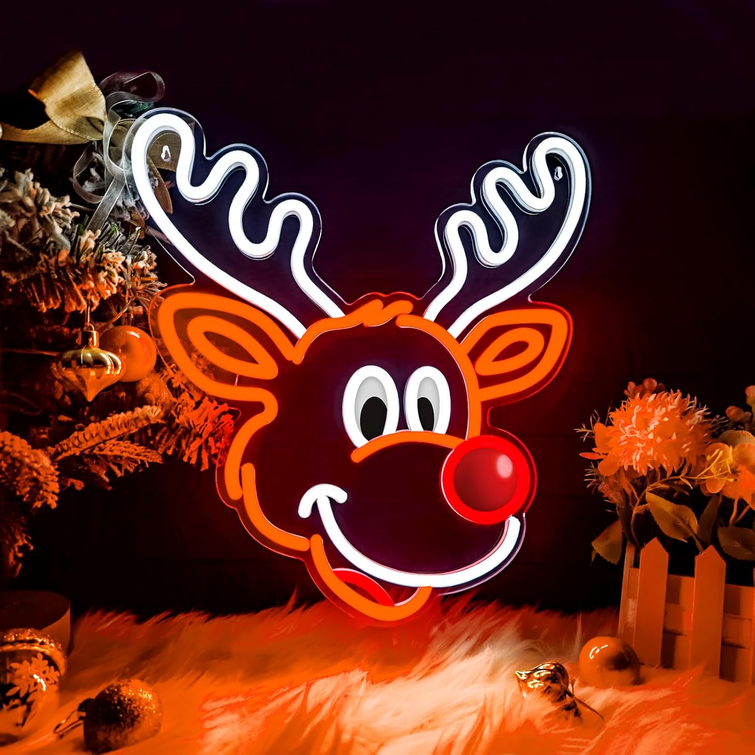 Sinal de néon de rena de natal - Lighting Home Decor Ideas avaliação e preço