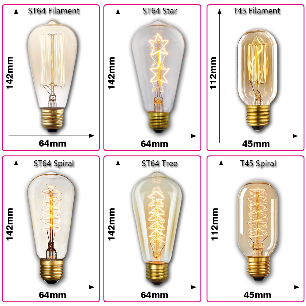 Retro edison lâmpada e27 40w 2 - Lighting Decor Items avaliação e preço