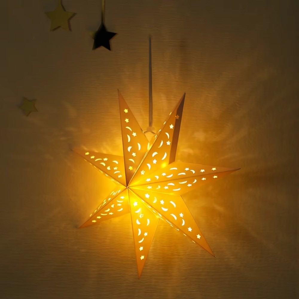 Decoração de ano novo oco estr - Pendant Lighting Christmas Decor avaliação e preço