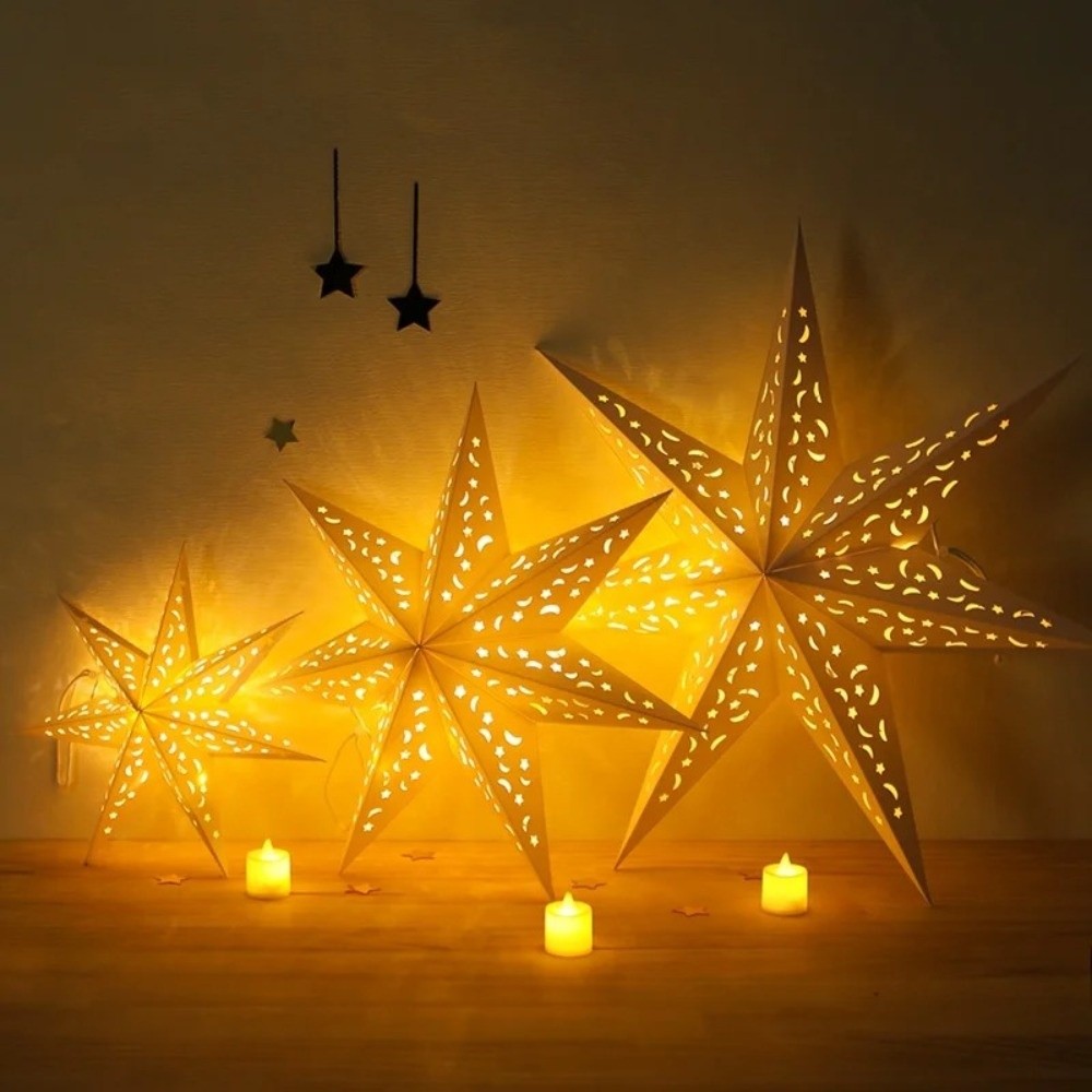 Decoração de ano novo oco estr - Pendant Lighting Christmas Decor avaliação e preço