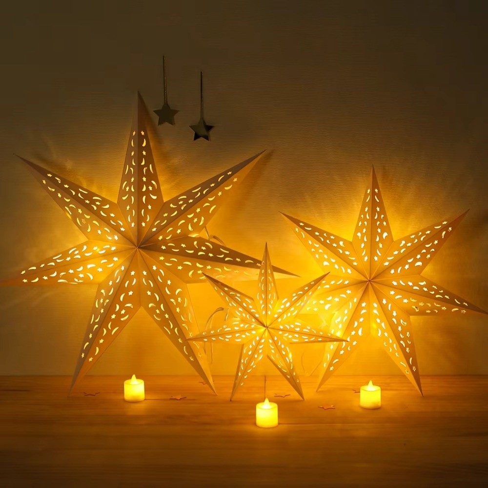 Decoração de ano novo oco estr - Pendant Lighting Christmas Decor avaliação e preço
